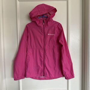 Columbia Girls Size Small 7-8 Pink Windbreaker Rain Jacket Coat